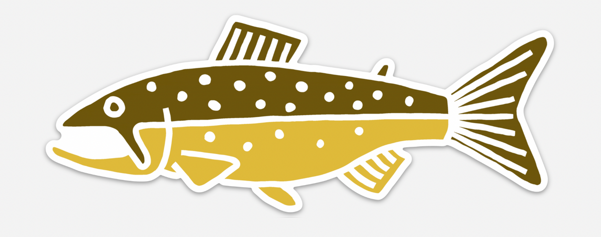 Brown Trout Doodle Sticker