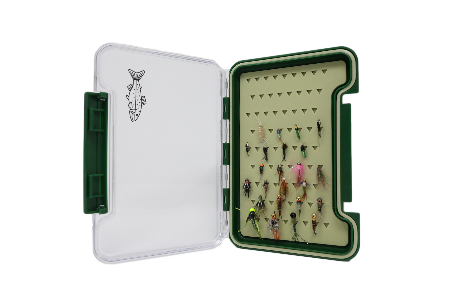 Loaded Fly Box with 24 Nymph Flies