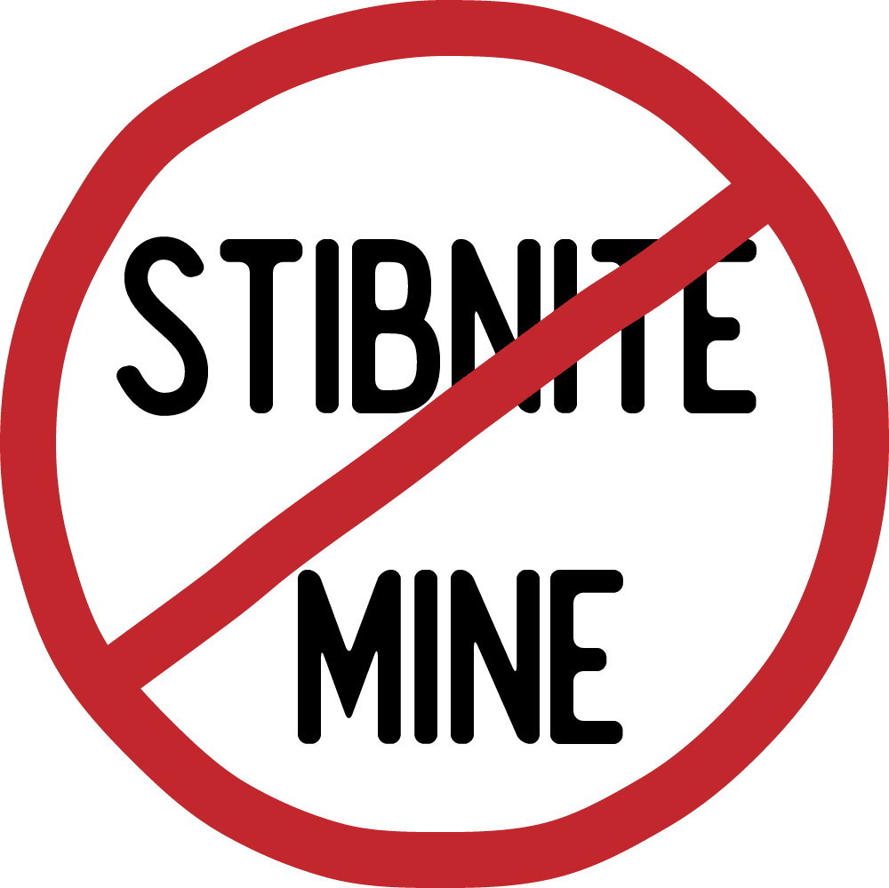 No Stibnite Sticker All Proceeds Donated